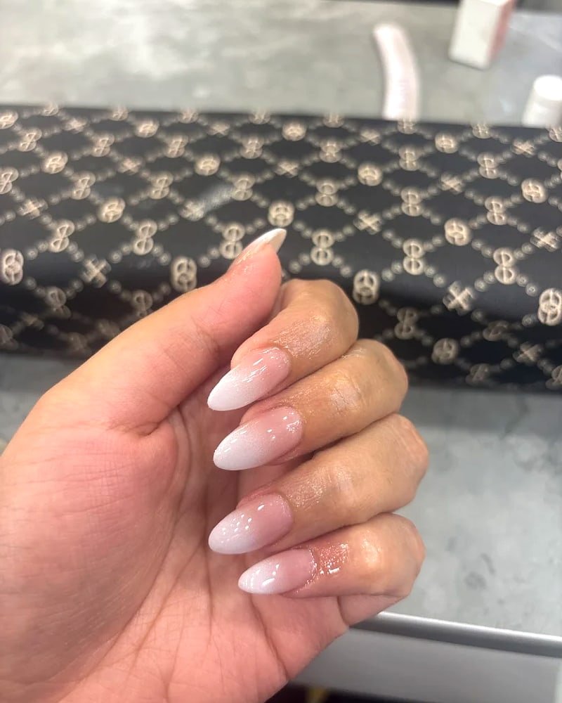 Natural-look nude manicure